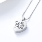 Heart Urn Necklace For Ashes - Cremation Jewelry Keepsake Memorial Pendant Rose