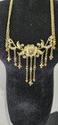 Vintage Inspired Floral Adjustable Cable Drop Rhinestone Lobster Clasp Necklace