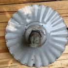 Vtg 20    Gray Fluted Porcelain Enamel Industrial Barn Light Shade Gas Station