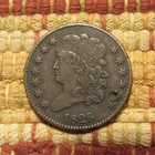 1826 Classic Head Half Cent  Vf xf Details     Original With Obverse Punch Mark