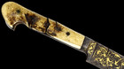 Antique Rare Very Early Ottoman Turkish  yatagan  Sword  Fine Gold Work   Grips 