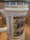 Gerz German Lidded Beer Stein Pewter Lid Horse Finial Cavalry Soldier Scene