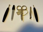 Vintage Kaup 5 Piece Manicure Set In Black Leather Case   Germany With Tags