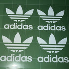 Addidas Heat Transfer 4pcs Iron On Logo Reflective Silver white  Sports Diy
