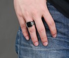 Men s Stainless Steel Black Agate Ring