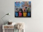 Canvas Print Cute Kittens Street Art Graffiti By Banksy - Grunge Home Decor