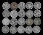 Barber Half Dollar Roll  20 Coins   90  Silver  1893-1914   Lot D20
