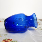 Vintage Indiana Glass Cobalt Blue Illusion Optic Swirl Pattern Vase
