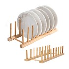 Bamboo Dish Drying Rack Plate Holder Pot Lid Organizer Kitchen Storage