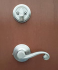 Kwikset Arlington Satin Nickel Front Entry Door Handleset Lock W  Lh Lido Lever