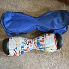 White Self Balancing Hoverboard With Led Lights  Charger  And Carry Bag