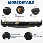 Gloss Black Rear Bumper For 09-18 Dodge Ram 1500 W dual Exhaust W o Sensor Holes