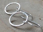 Sterling Silver Hammered Circle Handmade Earrings