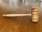 Vtg Turned Wooden Gavel Hammer Meetings   Judges   Auctioneers Lawyer 9 5    Long