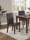 Classic Stylish Espresso Finish 5pc Dining Set Kitchen Dinette Faux Marble Top