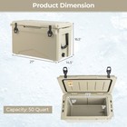 50 Qt Rotomolded Cooler Convenient Handles Ice Retention For 5-7 Days Tan