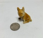 Vtg Small Tan French Sitting Bulldog Porcelain Figurine Japan