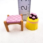 Fisher Price Loving Family Dollhouse Stool Pink Cushion Unbranded Cupcake Table