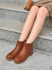 Coutgo Girls Chelsea Ankle Boots Kids Slip On Chunky 9 Toddler  Dark Brown
