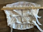 Vintage Corset White Boned Lace Floral Medical Back Brace Fan Girdle Shape Wear