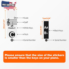 Piano Keyboard Stickers For 88 76 61 54 49 Keys  Transparent  black 
