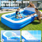 Inflatable Kids Pool With Sprinkler And Backrest  Outdoor Water Pool Set