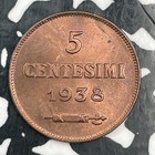 1938-r San Marino 5 Centesimi Lot f9111 High Grade  Beautiful 