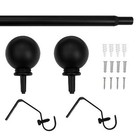 2025 New Choice mainstays 1 2  Black Ball Single Curtain Rod 28-48 