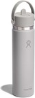 Water Bottle - Insulated Stainless Steel - Wide Mouth Flex Straw Lid  Non Spill 