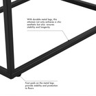 Theodore Channel Tufted Small Ottoman - Brown Faux Leather