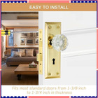 Gold Mortise Lock Set With Crystal Glass Knob  Antique Door Knobs With Lock And