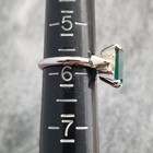 Vintage Silver Tone And Green Rhinestone Ring  Size 5 5  Adjustable  Estate
