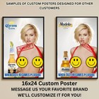 Sexy Pinup Girl Custom Alcohol Poster Any Beer Whiskey Tequila Vodka Brand   402
