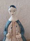 Vintage Folk Art Hand Carved Lady With 17th Century Style Dress Porcelain Head