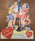  Large Vintage Mechanical Valentine Card  Love s Program On The Air - Unsigned 