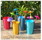 6 Pcs Anodized Aluminum Tumblers Drinking Glasses Vintage Retro Metal Cup