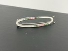 Vintage Sterling Silver Hair Clip Guilloche Enamel Rose Floral Barrette Coquette