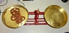 Vintage Cast Iron Balance Scale Up To 5k  with Brass Tray s  