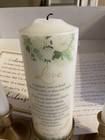 Unity Wedding Candles Set - 3 Floral Candles W  Gold Holders Bible Verse Used
