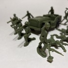 Vintage Tim-mee Wwii Us Army Jeep   14 Soldiers Green Plastic Military Toy Lot