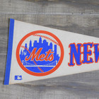 Vintage 1970s New York Mets Original Mlb Baseball 30x12 Full Size Pennant Flag
