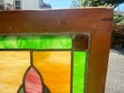Antique Leaded Rectangle Stained Glass Transom Window Panel