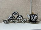 Uzbek Cobalt Blue Tea Set      Handcrafted Porcelain With Gold Detailing