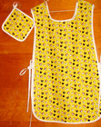 Handmade Cobbler Apron - Plus Sz - Tiny Polka Dot Chickens - Vintage - Retro