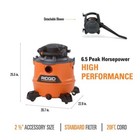 New Ridgid 16 Gal  6 5peak Hp Nxt Wet dry Shop Vacuum With Filter Locking Hose