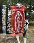 Handmade Alpaca Poncho  Virgen Maria  Guadalupe  Multicolor  Warm   Easy To Wear