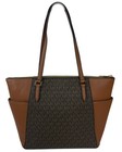 Michael Kors Charlotte Large Logo And Leather Top-zip Tote Bag Brown