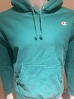 Champion Reverse Weave Hoodie Sweatshirt Youth Xl Logo Pullover Teal Green