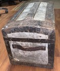 Antique Camel Top Steamer Trunk Metallic 1880 Dome Chest