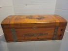 Vintage Wood Toy Chest Toy Box Children s Hinged Antique Trunk Nautical 